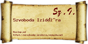 Szvoboda Izidóra névjegykártya